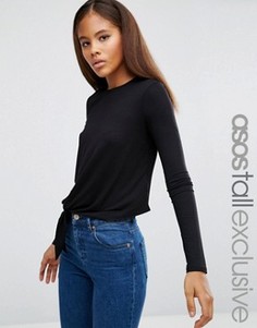 Лонгслив с узлом ASOS TALL - Черный