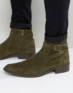 Ботинки челси цвета хаки с ремешками ASOS - Зеленый