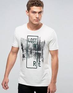 Футболка с принтом Lost in Nature United Colors of Benetton - Белый