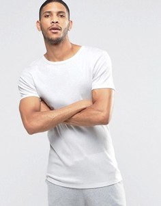 Легкая обтягивающая футболка в рубчик ASOS - Белый