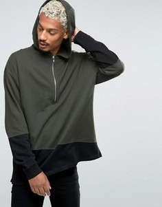 Oversize-худи со вставками ASOS - Зеленый