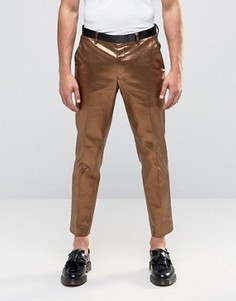 Зауженные брюки в строгом стиле бронзового цвета ASOS - Коричневый