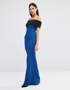 Платье макси с открытыми плечами Vesper - Синий