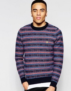 Вязаный шерстяной джемпер в полоску Original Penguin - Синий