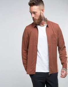 Рыжая рубашка классического кроя на молнии ASOS - Рыжий