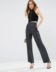 Широкие брюки с защипами ASOS - Серый