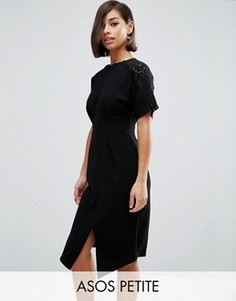 Строгое тканое платье с кружевной вставкой ASOS PETITE - Мульти