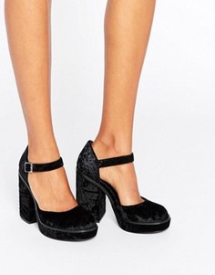 Бархатные туфли на каблуке ASOS PASS IT ON - Черный