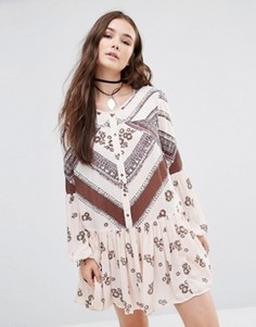 Платье с присборенной юбкой Free People From Your Heart - Кремовый