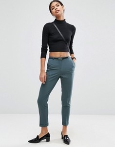 Брюки-сигареты с поясом ASOS - Серый