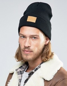 Черная шапка-бини с нашивкой ASOS - Черный