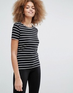 Футболка с овальным вырезом Monki - Черный