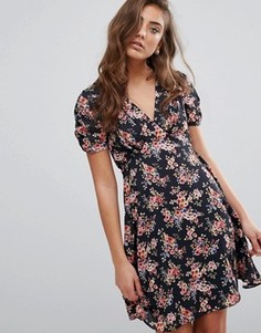 Чайное платье с цветочным принтом Miss Selfridge - Мульти