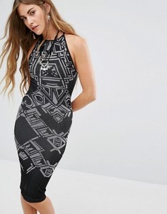 Платье-комбинация с принтом Free People - Серый