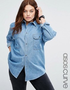 Рубашка бойфренда ASOS CURVE - Черный