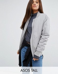 Дутый бомбер ASOS TALL Luxe - Серый