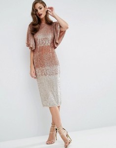 Платье-туника миди с отделкой омбре ASOS RED CARPET - Мульти