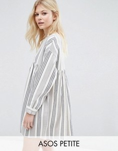 Свободное платье в полоску с длинными рукавами ASOS PETITE - Мульти