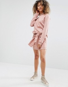 Трикотажная мини-юбка с завязкой спереди Daisy Street Co-Ord - Розовый