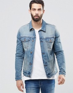 Выбеленная зауженная джинсовая куртка ASOS - Синий