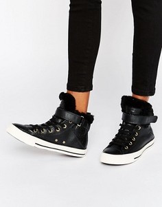 Высокие черные кроссовки на подкладке из искусственного меха Chuck Taylor Brea - Черный Converse