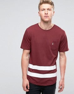 Бейсбольная футболка с карманом и закругленным низом Ringspun - Красный