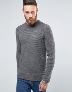Полушерстяной джемпер в рубчик ASOS - Серый