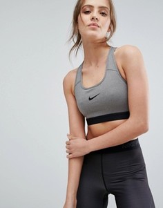 Классический бюстгальтер с логотипом-галочкой Nike - Серый