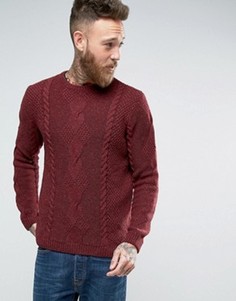 Джемпер с добавлением шерсти с вязкой косичкой ASOS - Красный