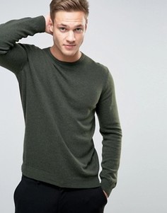 Джемпер из мериносовой шерсти с круглым вырезом United Colors of Benetton - Зеленый