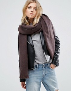 Двухцветный тканый oversize-шарф ASOS - Коричневый