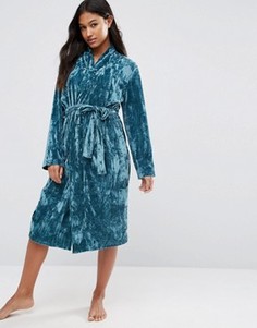 Бархатный халат миди ASOS - Зеленый