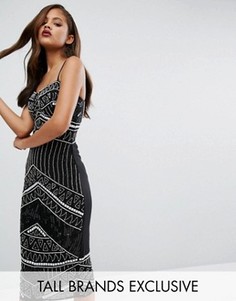 Платье-футляр с лифом в стиле корсета и отделкой Maya Tall - Черный