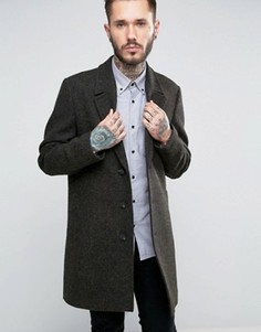 Твидовое пальто цвета хаки ASOS - Зеленый