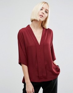 Драпированный топ с V‑образным вырезом ASOS - Красный