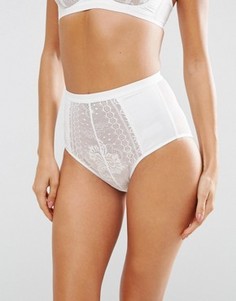 Трусики с завышенной талией и кружевом ASOS BRIDAL Alina - Кремовый