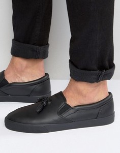 Черные кеды-слипоны с кисточками ASOS - Черный