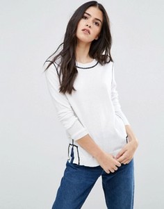 Джемпер с круглым вырезом и окантовкой Subtle Luxury - Белый