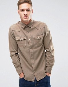 Рубашка классического кроя на кнопках Jack &amp; Jones Vintage - Бежевый