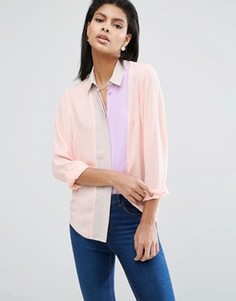 Блузка в стиле колор блок со складками ASOS - Мульти