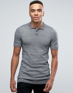 Длинное облегающее поло ASOS - Серый