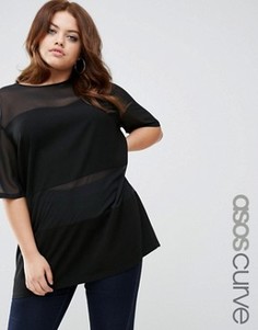 Туника из полупрозрачной сеточки ASOS CURVE - Черный