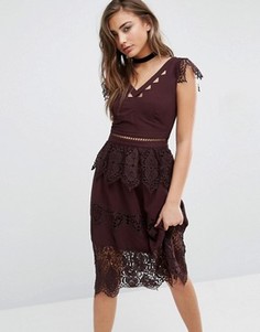 Кружевное платье Miss Selfridge - Фиолетовый