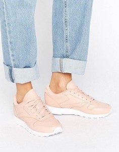 Классические кожаные кроссовки телесного цвета Reebok - Розовый