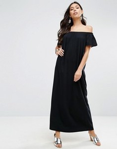 Платье макси с открытыми плечами ASOS - Черный