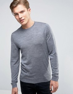 Джемпер слим из мериносовой шерсти с круглым вырезом Jack &amp; Jones Premium - Серый