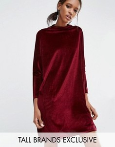 Свободное вельветовое цельнокройное платье-oversize Daisy Street Tall - Красный