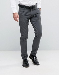 Брюки узкого кроя в ломаную клетку Selected Homme - Серый