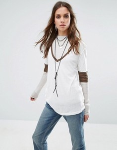 Футболка с V-образным вырезом Free People Ring Leader - Белый