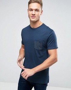 Футболка с контрастным карманом Burton Menswear - Темно-синий